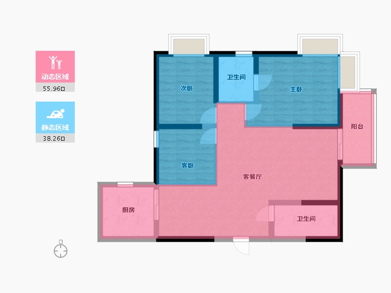 江苏省-南京市-鸽子白楼-115.00-户型库-动静分区