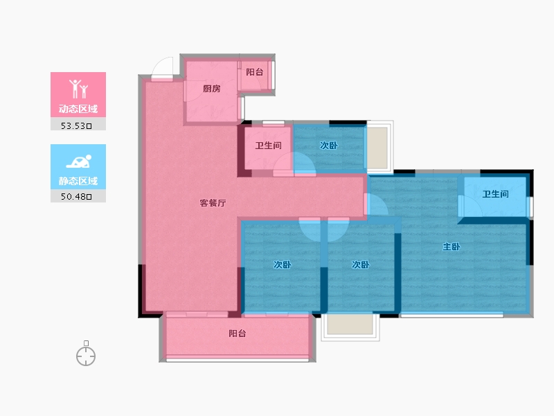 四川省-内江市-荣威名城-92.02-户型库-动静分区