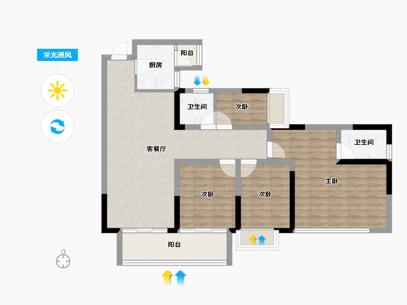 四川省-内江市-荣威名城-92.02-户型库-采光通风