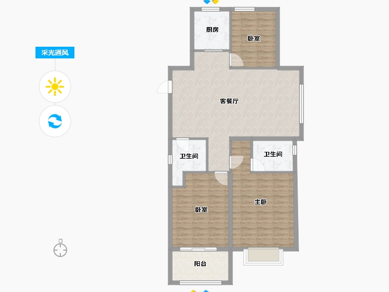 山东省-枣庄市-紫悦山·印象-97.60-户型库-采光通风