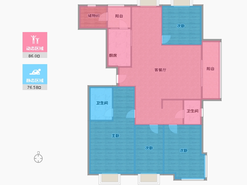 浙江省-杭州市-黄龙雅苑-150.00-户型库-动静分区