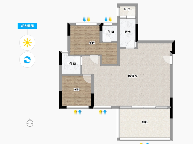 四川省-眉山市-天府万科城-78.40-户型库-采光通风