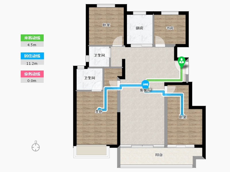 江苏省-盐城市-​新城云樾春秋-100.80-户型库-动静线