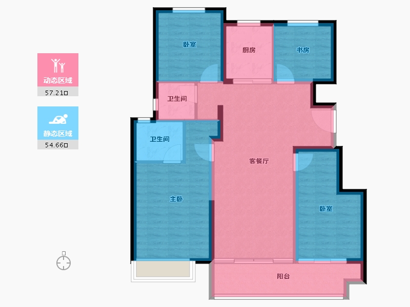 江苏省-盐城市-​新城云樾春秋-100.80-户型库-动静分区