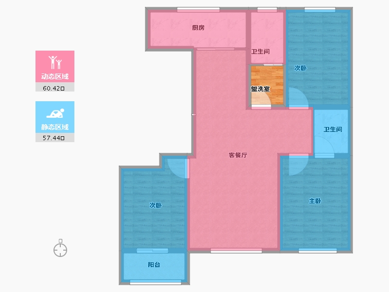 山东省-淄博市-宁宇富城花苑-109.61-户型库-动静分区