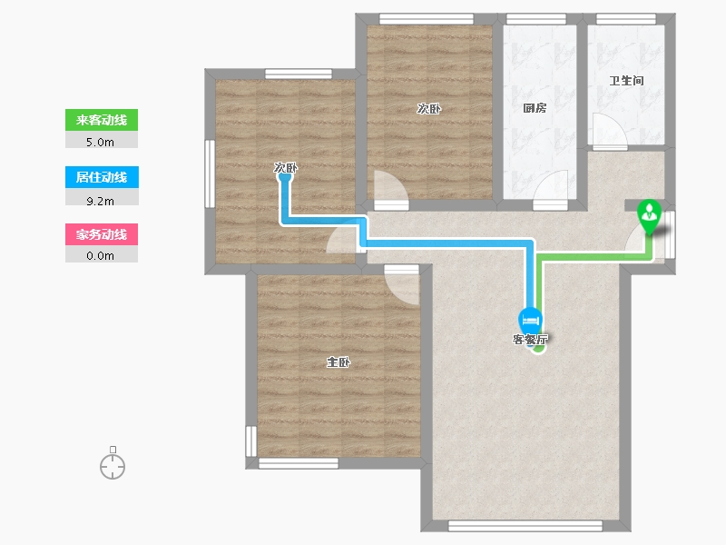 山东省-淄博市-宁宇富城花苑-86.72-户型库-动静线