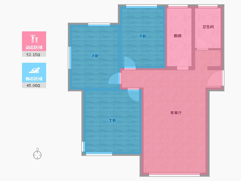 山东省-淄博市-宁宇富城花苑-86.72-户型库-动静分区