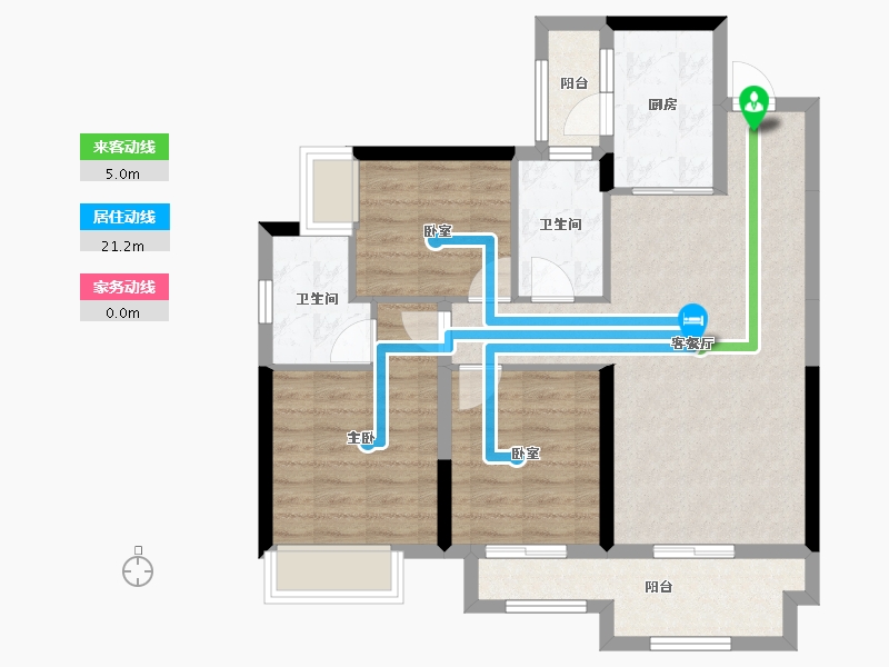 四川省-泸州市-碧桂园生态城-80.00-户型库-动静线