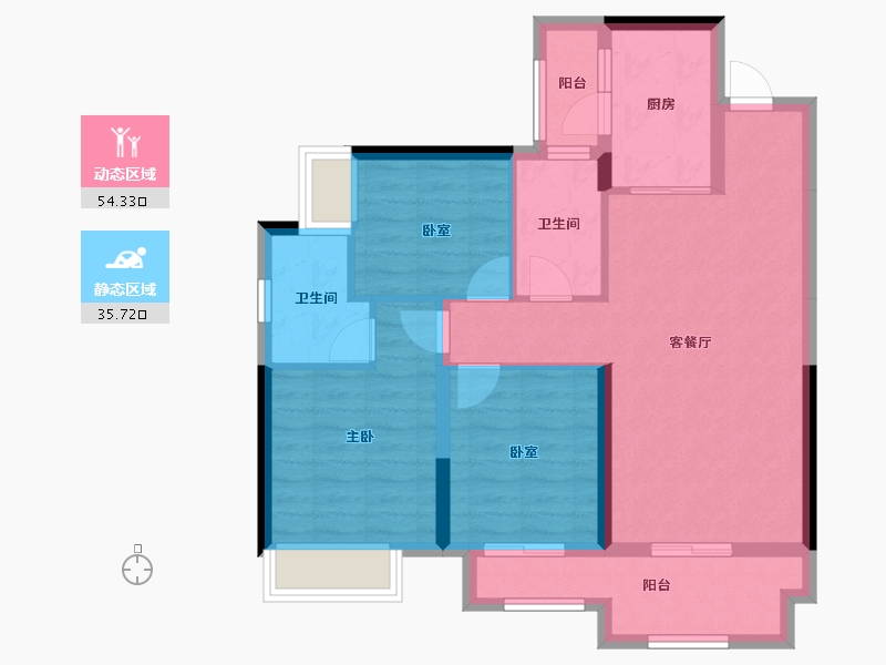 四川省-泸州市-碧桂园生态城-80.00-户型库-动静分区