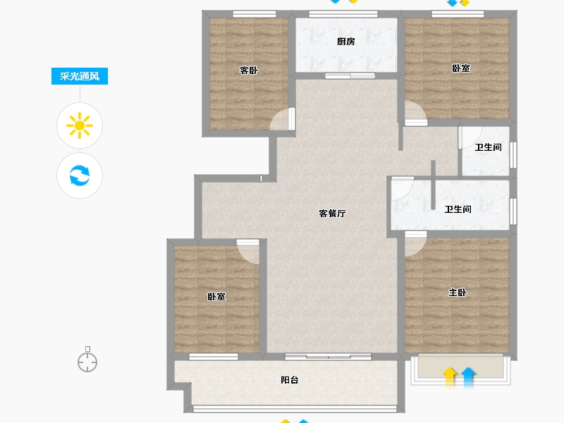 山东省-枣庄市-紫悦山·印象-126.00-户型库-采光通风