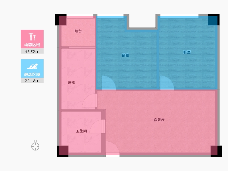 安徽省-淮北市-淮北建投绿金公馆-64.79-户型库-动静分区