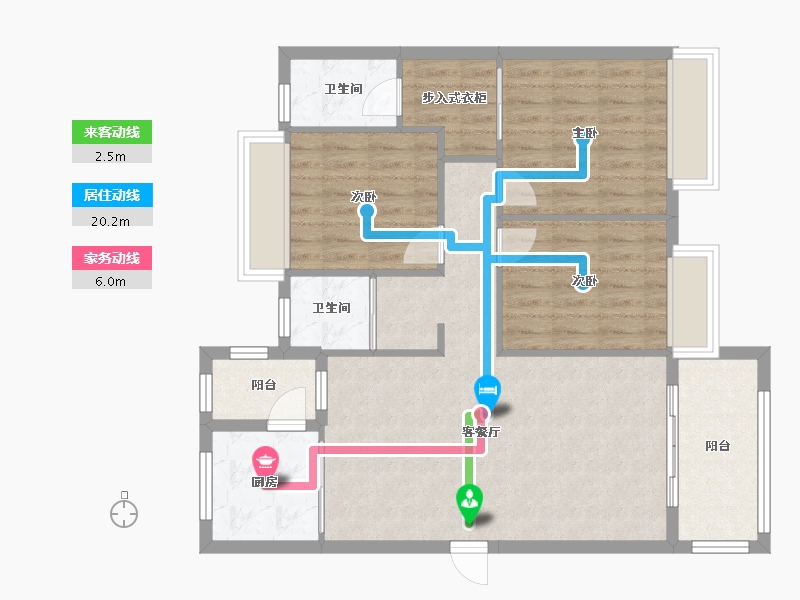 湖南省-衡阳市-西街花园-125.20-户型库-动静线