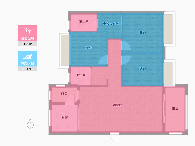 湖南省-衡阳市-西街花园-125.20-户型库-动静分区