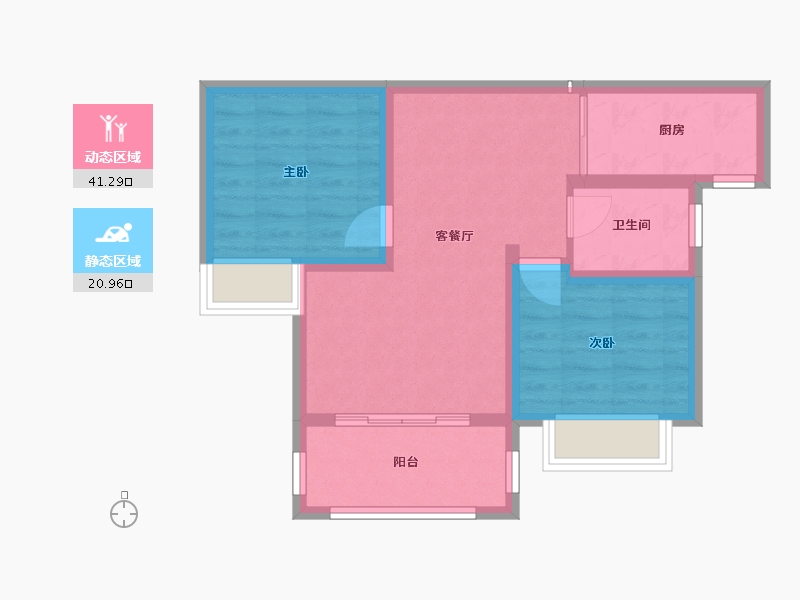 陕西省-咸阳市-嘉园华庭-54.99-户型库-动静分区