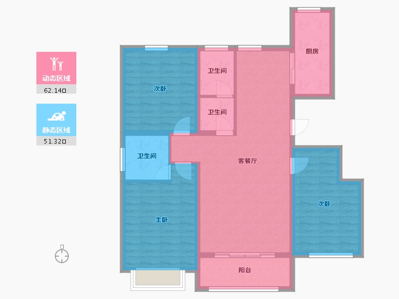 山东省-菏泽市-东城云玺-101.82-户型库-动静分区