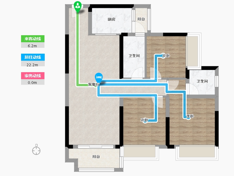 广西壮族自治区-贵港市-广汇钰荷园-90.00-户型库-动静线