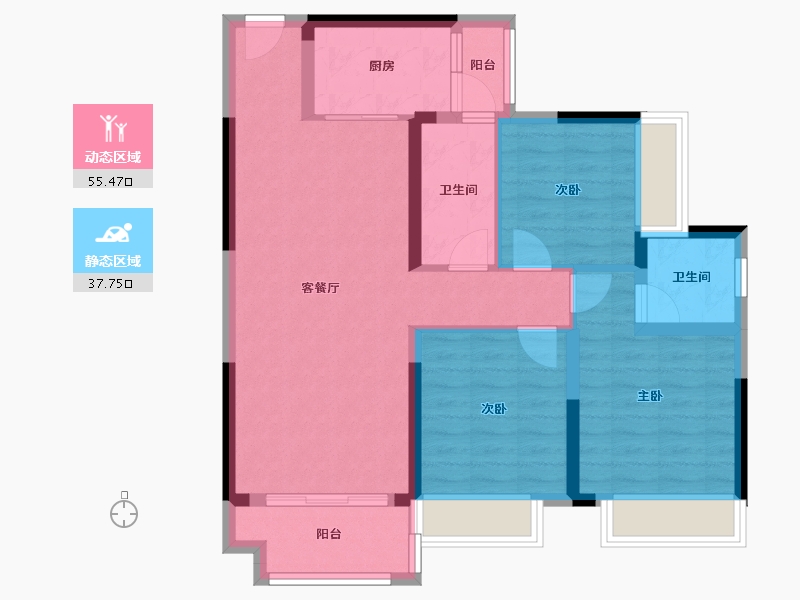 广西壮族自治区-贵港市-广汇钰荷园-90.00-户型库-动静分区