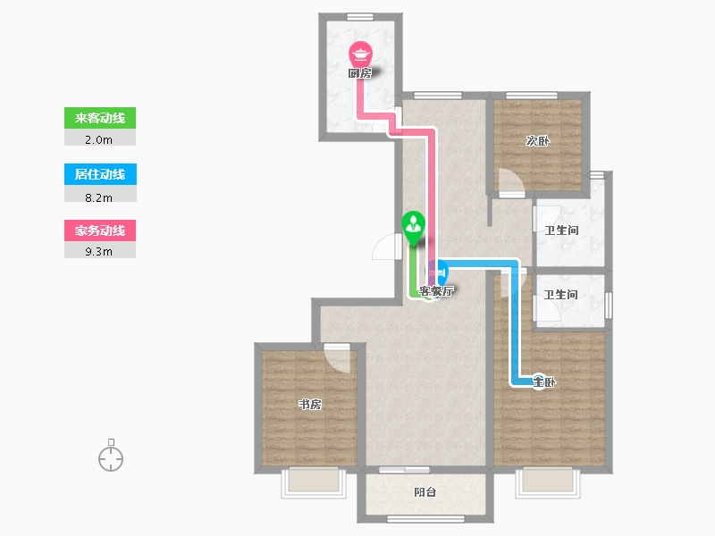 山东省-菏泽市-东城云玺-109.00-户型库-动静线