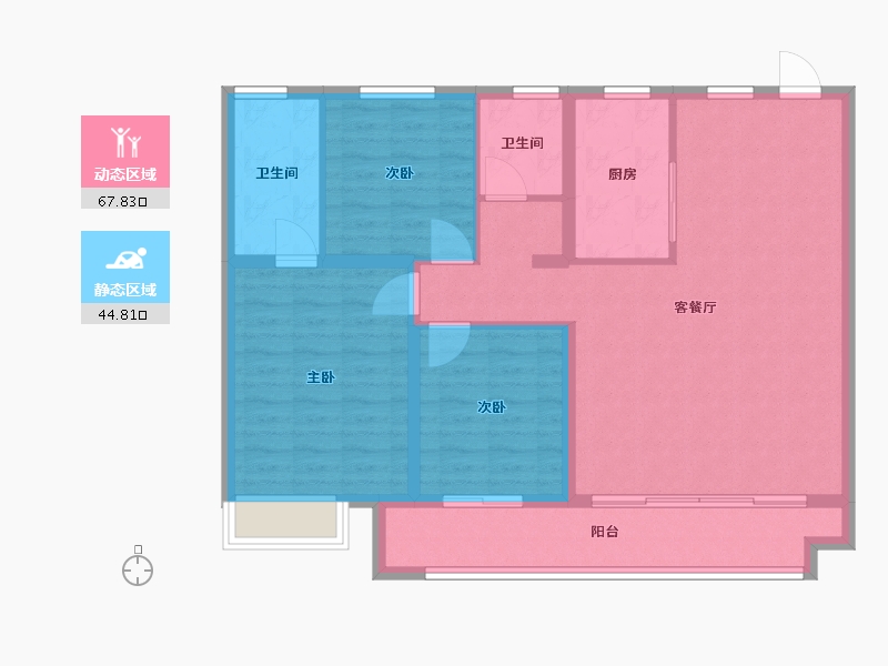 山东省-菏泽市-麟州府-102.00-户型库-动静分区