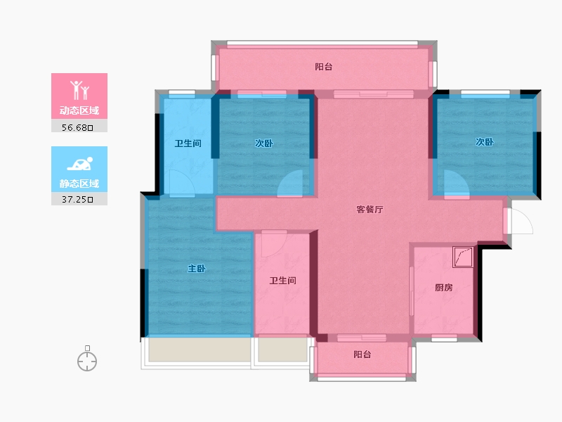 广西壮族自治区-桂林市-万达公寓-89.00-户型库-动静分区