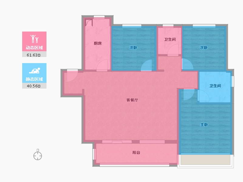 陕西省-咸阳市-绿地世界城-92.00-户型库-动静分区