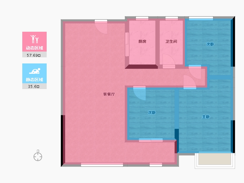 宁夏回族自治区-银川市-景秀湖畔-100.00-户型库-动静分区