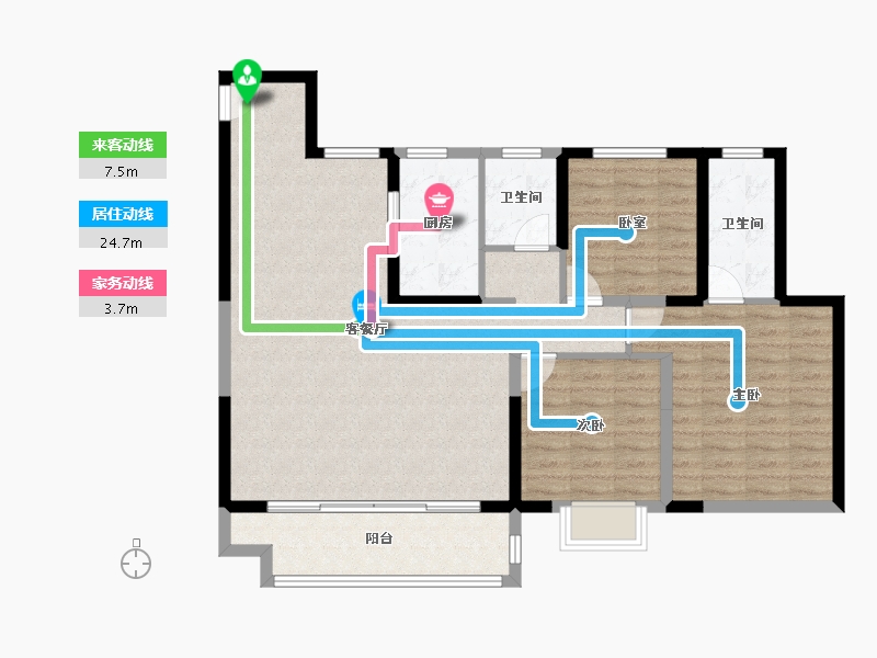 江苏省-盐城市-绿地香港新天地-104.80-户型库-动静线