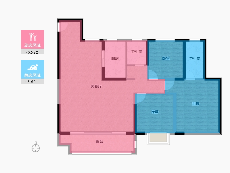 江苏省-盐城市-绿地香港新天地-104.80-户型库-动静分区