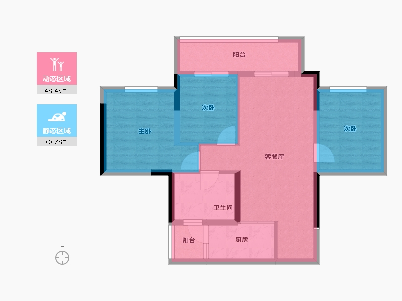 四川省-泸州市-贤达中央公园-70.41-户型库-动静分区