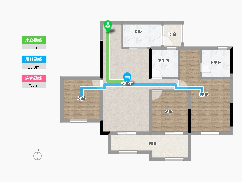 四川省-泸州市-贤达中央公园-87.20-户型库-动静线