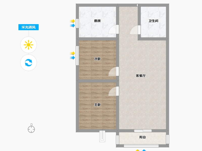 陕西省-咸阳市-西城俪景-78.00-户型库-采光通风