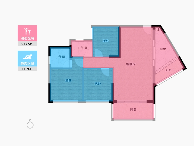 广东省-惠州市-冠华城桂香园-79.14-户型库-动静分区