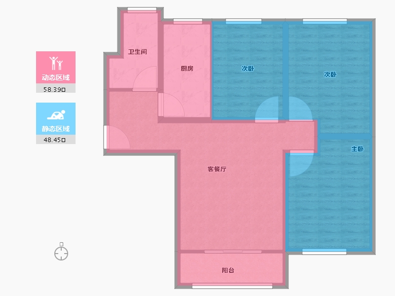 山东省-淄博市-宁宇富城花苑-96.01-户型库-动静分区