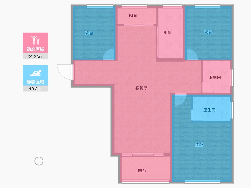 山东省-淄博市-侨丰国际-107.78-户型库-动静分区