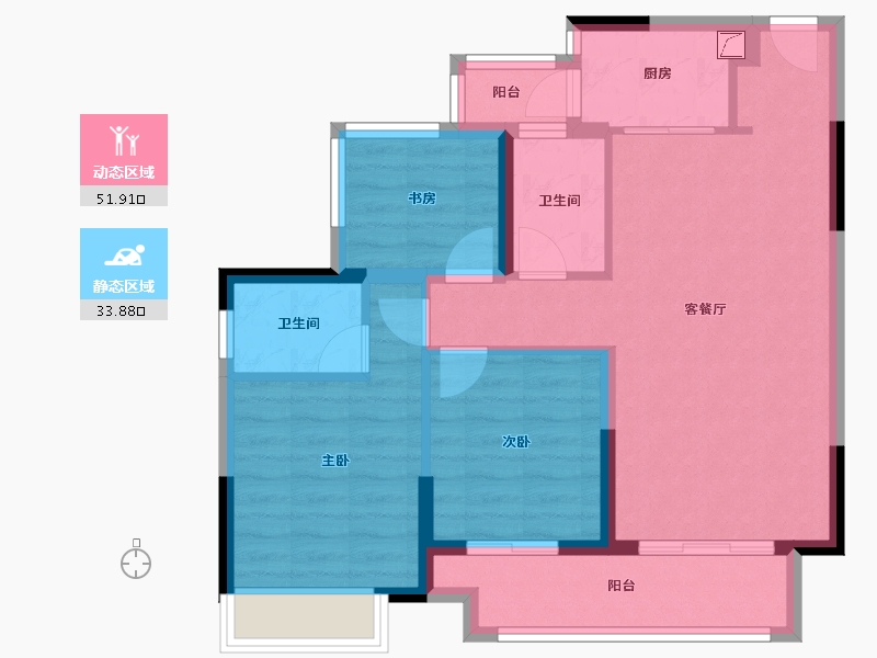 安徽省-合肥市-合肥滨湖-90.00-户型库-动静分区