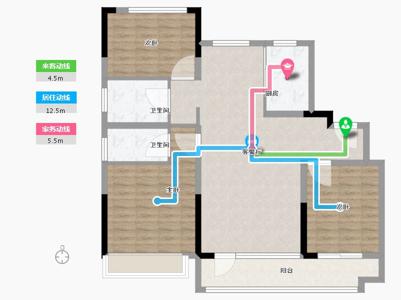 山东省-菏泽市-碧桂园峰境-100.01-户型库-动静线