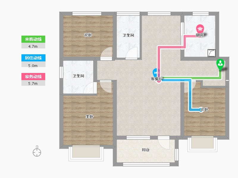 河北省-衡水市-桃城壹号-100.00-户型库-动静线