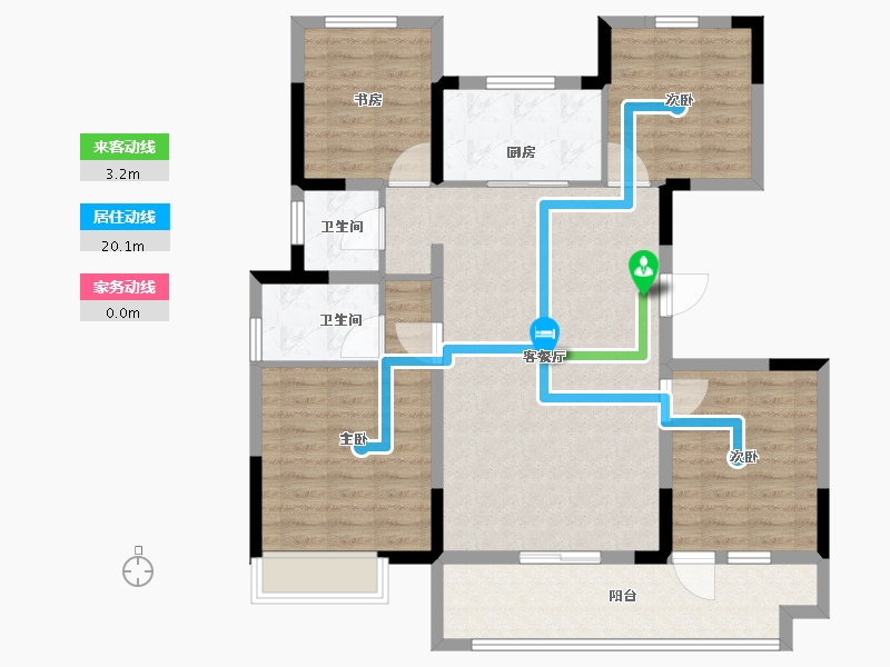 山东省-菏泽市-华鹏麟珑印-107.00-户型库-动静线