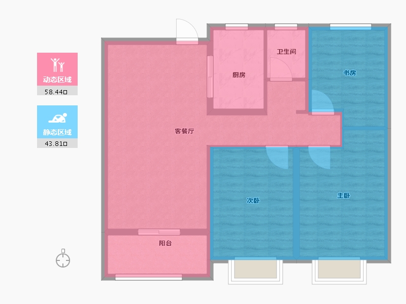 山东省-菏泽市-东城云玺-92.00-户型库-动静分区