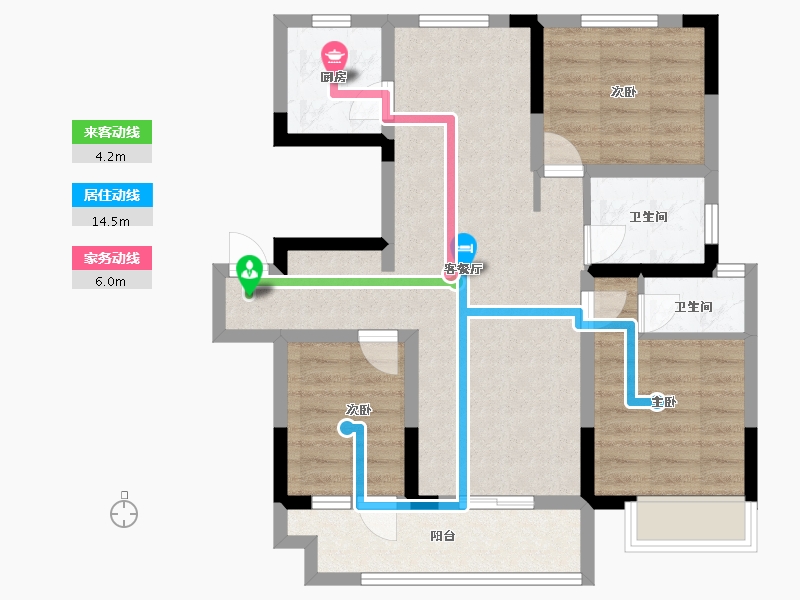 山东省-菏泽市-华鹏麟珑印-76.00-户型库-动静线