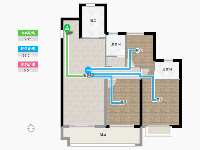 山东省-枣庄市-紫悦山·印象-105.60-户型库-动静线