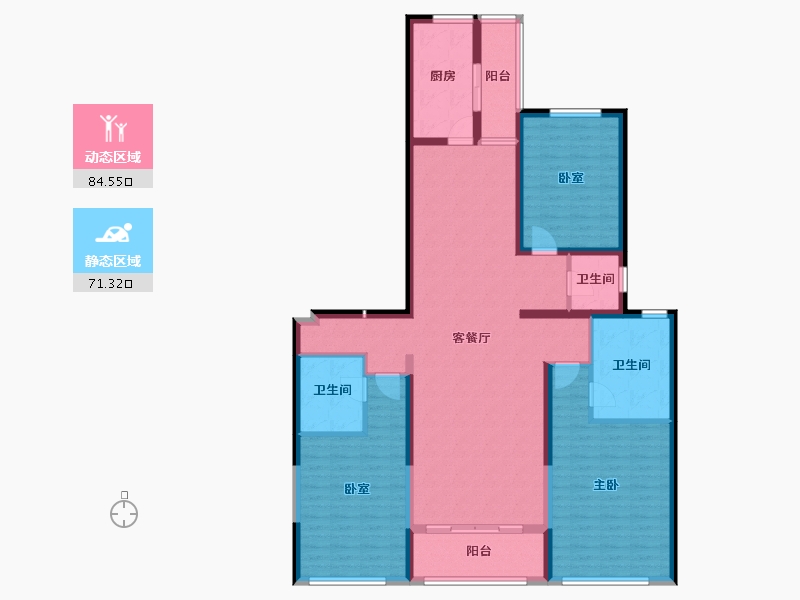 江苏省-盐城市-​荣悦华府-140.54-户型库-动静分区