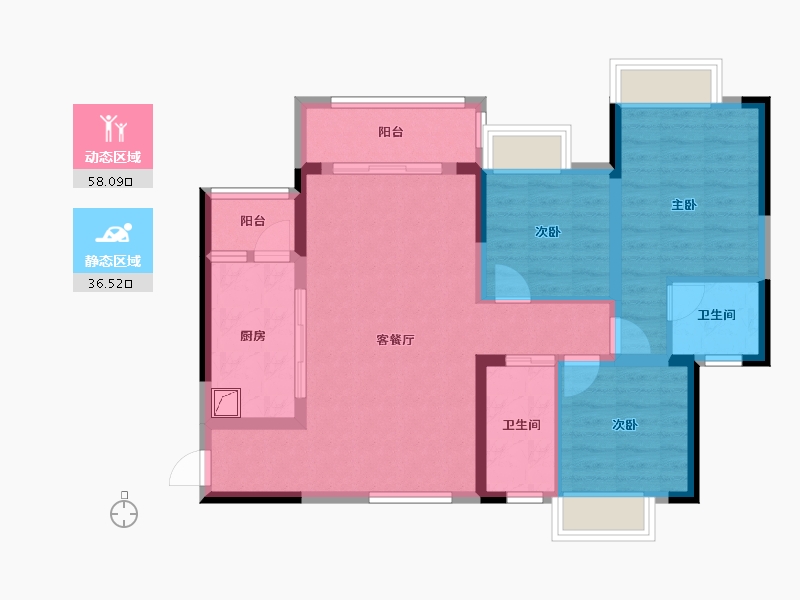 四川省-广安市-西城御府-90.51-户型库-动静分区