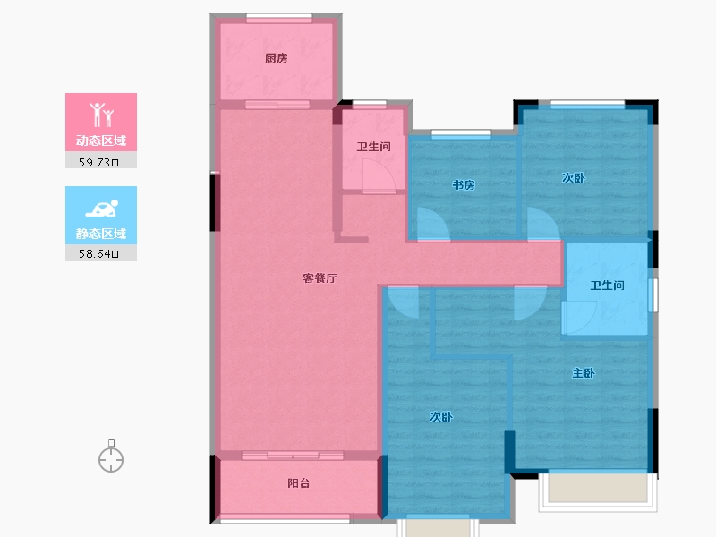 山东省-菏泽市-凯兴学府-107.10-户型库-动静分区