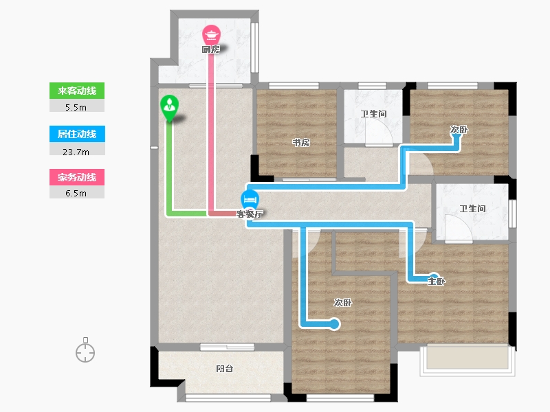 山东省-菏泽市-凯兴学府-107.01-户型库-动静线