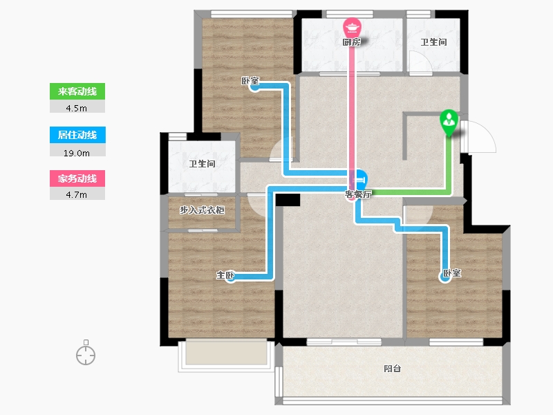 江苏省-盐城市-佳源广场-100.80-户型库-动静线