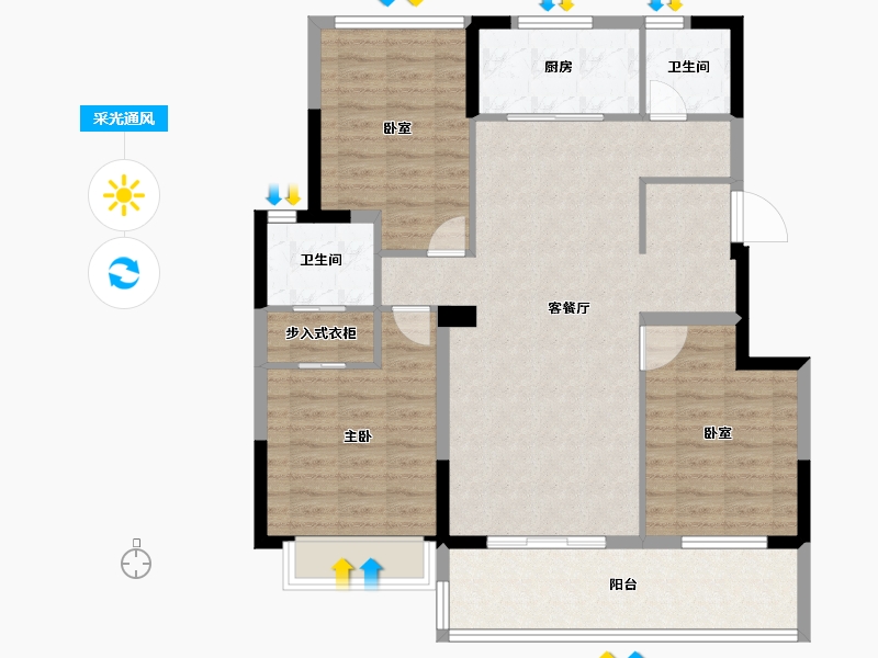 江苏省-盐城市-佳源广场-100.80-户型库-采光通风