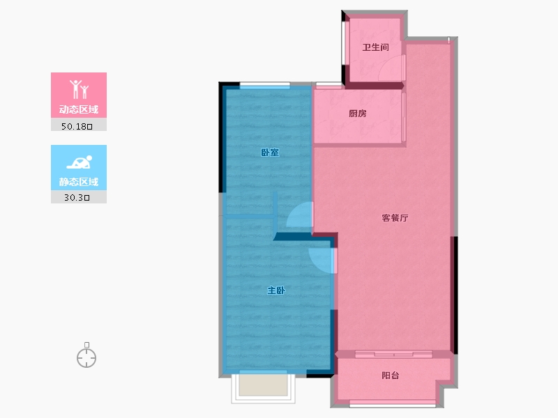 江苏省-盐城市-港利福园-72.80-户型库-动静分区