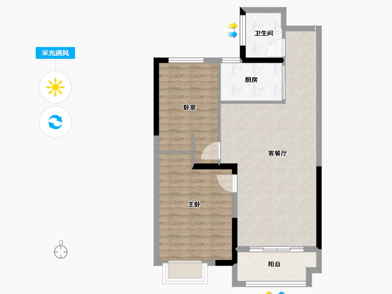 江苏省-盐城市-港利福园-72.80-户型库-采光通风