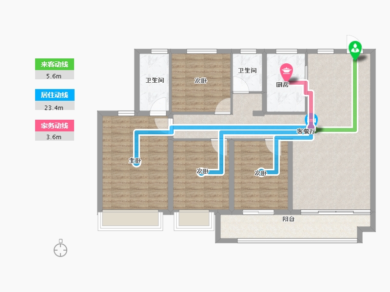 山东省-菏泽市-麟州府-111.00-户型库-动静线